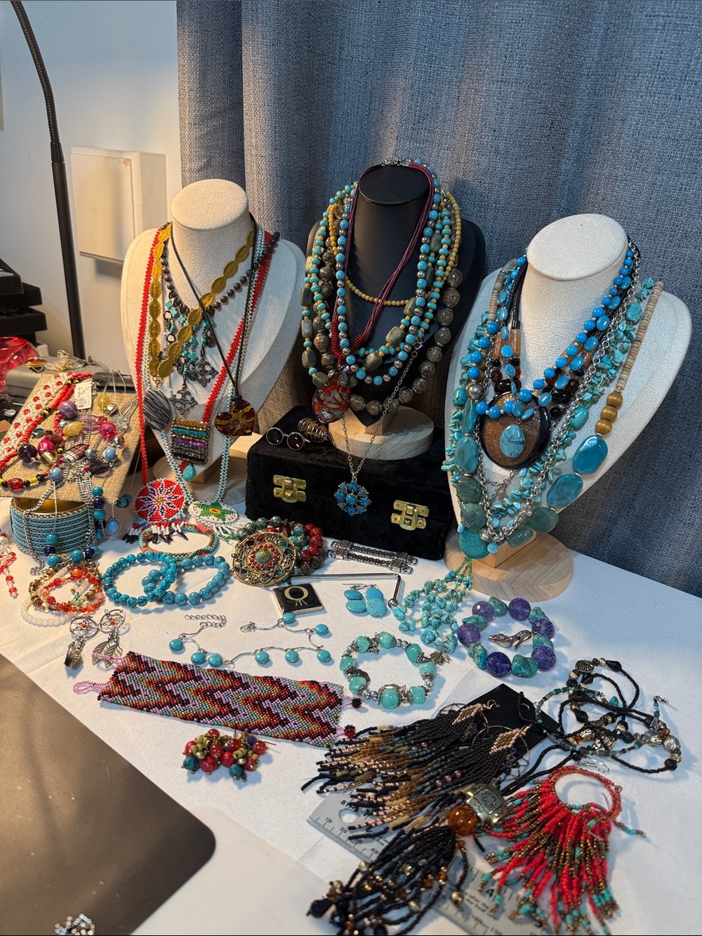 Reseller 40+ items of southwestern Turquoise Beaded Necklaces bracelets etc